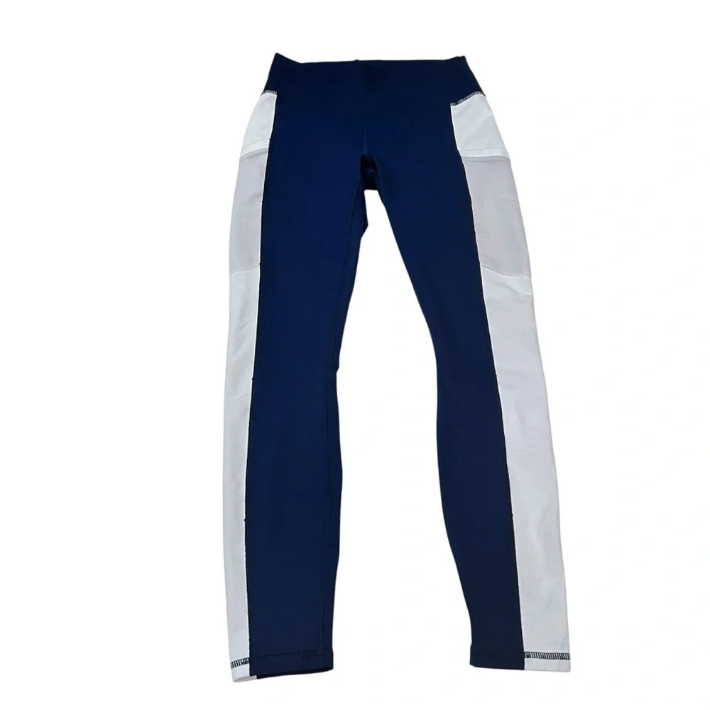 Fabletics‎ Mila Pocket PowerHold Leggings Navy Cream XXS